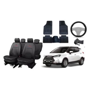 Imagem de Kit capa couro Jac T50 2020 a 2024 + tapete de luxo - aero print
