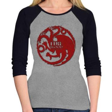 Imagem de Baby Look Raglan Fire and Blood Targaryen Manga 3/4 - Foca na Moda, Ci