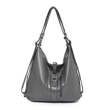 Imagem de Mochila de moda feminina bolsas de ombro de couro de qualidade feminina bolsa mensageiro de grande capacidade(G)