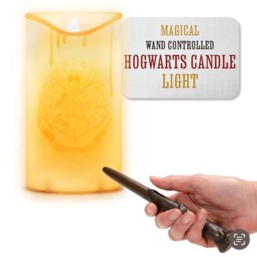 Imagem de Paladone Harry Potter Hogwarts Vela LED com controle remoto de varinha - Mercadoria oficialmente licenciada do Mundo Mágico, Great Hall, decoração à luz de velas para eventos temáticos