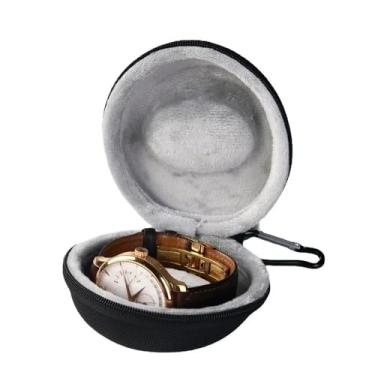 Imagem de Case Estojo Porta Relógio Rigida Para Proteção Em Viagens (Preto e Branco)