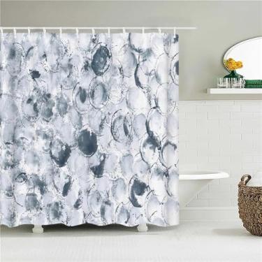 Imagem de Cortina de chuveiro impermeável de tecido com padrão geométrico, cortinas de banheiro, listras, decoração de banheira, tela de banho com 12 ganchos, 2599M, L210xA180cm