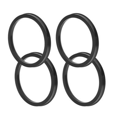 Imagem de TUCKBOLD Anéis centralizados no cubo da roda do carro Rodas duráveis Eixo central amortecedor Hubrings preto 4 peças OD 108,1 mm para ID 93,1 mm policarbonato