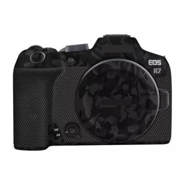 Imagem de Película para câmera Canon EOS R7 antirriscos envoltório de vinil filme de desenho animado protetor corporal casaco acessórios de fotografia adesivo (camuflagem sombra preta)