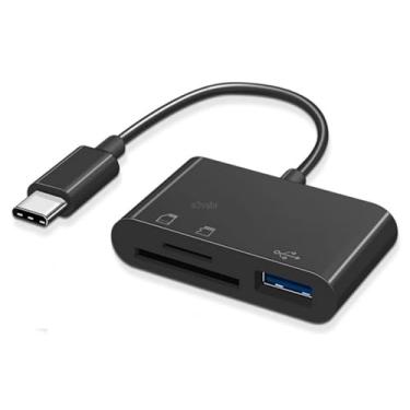 Imagem de A3vsbr leitor tipo pen drive hub (não possui memória interna) adaptador conector otg type c usb cartão micro tf sd xc hc