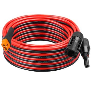 Imagem de XRDS -RF Cabo de extensão solar 12AWG para XT60i de 6,5 m - cobre estanhado, fio fêmea XT60i resistente para painel solar, bateria e estação de energia, baixa resistência