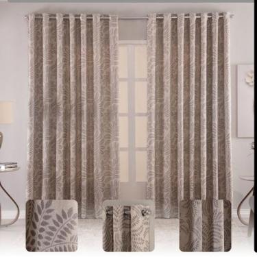 Imagem de Cortina Jackar 3,00x2,50 Semi Blecaute Estampado Janela Sala - ENTROU 