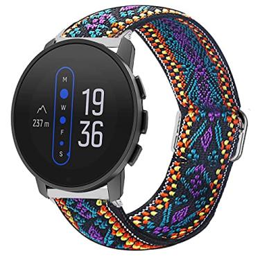 Imagem de Lamshaw Compatível com pulseira SUUNTO 9 Peak, pulseira de substituição ajustável de nylon elástica compatível com SUUNTO 5 Peak Smartwatch/SUUNTO 9 PEAK (roxo azul)