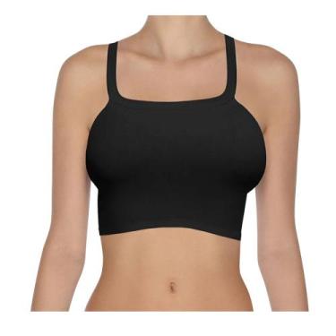 Imagem de Cropped Multi-Way Hanes 5771 Sem Costura, Preto, GG