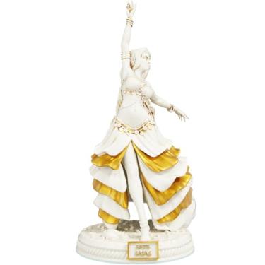 Imagem de Estátua Pombagira Sete Saias Imagem Umbanda Candomblé (Cor Mármore Dourado)