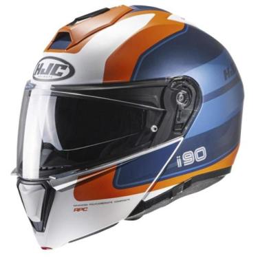 Imagem de Capacete Escamoteável HJC i90 Wasco, 61, Azul/Laranja
