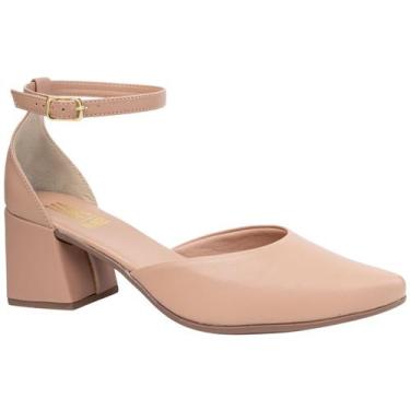 Imagem de Sapato Feminino Bico Fino Social Scarpin Salto Médio Grosso Confortáve