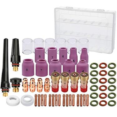 Imagem de Kit de copo de vidro Pyrex para tocha de soldagem TIG 63 peças para WP-17/18/26