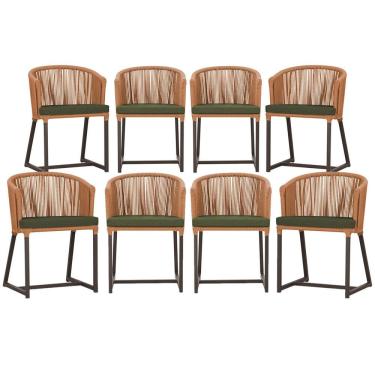 Imagem de Mesa com 4 Cadeiras de Jantar Roma 100cm e Noronha em Aluminío