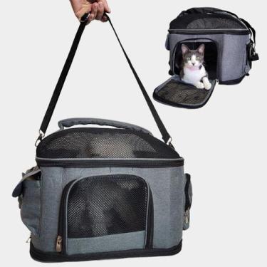 Imagem de Bolsa Grande Transporte Pet Avião Cachorro Gato Mochila Mala - guau