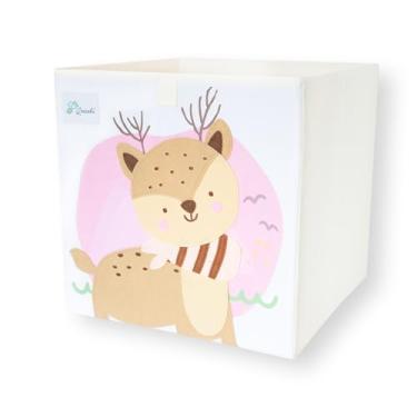 Imagem de Queebi Cubo De Armazenamento - Organizador Para Berçário, Sala Brinquedos, Quarto, Armário. Caixa Dobrável 33X33X33 Cm. Brinquedos Infantil, Fraldas, Cesto Roupas, Livros, Artigos Essenciais Bebê E