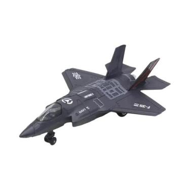 Imagem de Avião De Brinquedo De Liga Metálica Com Som E Luz, Modelo Fundido, Com