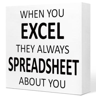 Imagem de Ruvoty Placa Engraçada De Caixa Madeira Para Escritório, Quando Você Se Destaca, Eles Sempre Fazem Uma Planilha Sobre Placas Engraçadas Blocos Decoração Prateleiras Mesa Fazenda Em Casa