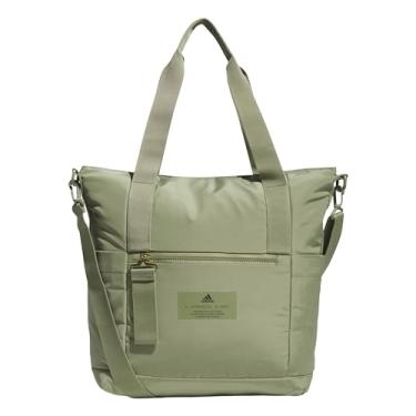 Imagem de adidas Bolsa feminina grande, bolsa de ginástica com alça de ombro, Barraca verde/dourado metálico/2.0, OSFA, Bolsa feminina All Me, bolsa transversal grande com alça de ombro