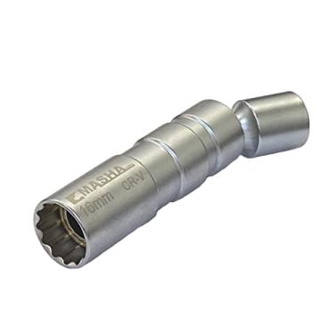 Imagem de MASHA TOOLS Soquete de vela de ignição magnético giratório de 3/8 polegadas junta universal 12PT (16mm)