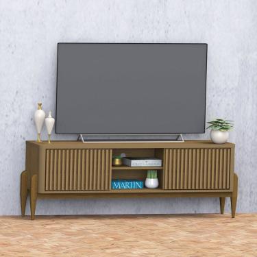Imagem de Rack Sereno para TV 55” com Ripado 2 portas de correr 160mm Cedro