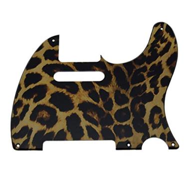 Imagem de Dopro 5 furos vintage Tele Guitar 3D impresso plástico Pickguard Scratch Plate serve nos EUA/Mexican Fender Telecaster Leopard Stripe