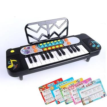 Imagem de Grcfumo Piano elétrico, teclado de aprendizado de música eletrônica de crianças plástico, teclado portátil para iniciantes para iniciantes para educação precoce (with Sheets 25 Keys 11 Modes)