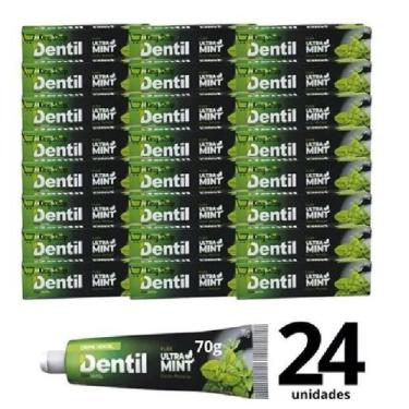 Imagem de Kit 24 Creme Dental Ultra Mint Com Xilitol Sem Flúor Menta 70gr Dentil