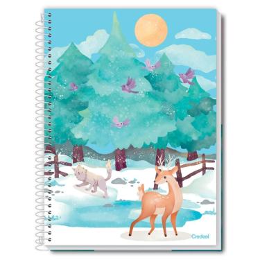 Imagem de Caderno Espiral Universitário 1 Matéria 80 Folhas Station Colors Credeal Estampa 1