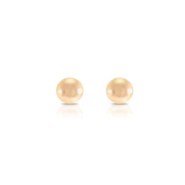 Imagem de Brinco De Ouro 18K 750 Bola 3mm Infantil Segundo Furo - Zello joias