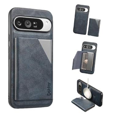 Imagem de JIAONASHIJIA Compatível com capa para Google Pixel 10 Pro XL - carteira magnética de couro - bloqueio de RFID-2 em 1 porta-cartão de crédito destacável - capa à prova de choque - compartimentos para