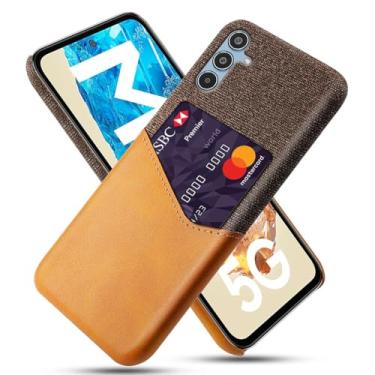 Imagem de Capa para Samsung Galaxy M35 5G,Tela e tampa de couro PU,Anti-deslizante,Resistência à impressão digital,Caso de proteção de 360°com 1 slot de cartão atrás-Brown