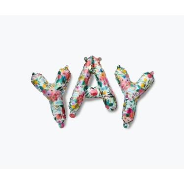 Imagem de RIFLE PAPER CO. Garden Party "Yay" Foil Balloon, Vibrant Floral Design with Playful Typography, Perfect for Parties and Celebrations, Fun and Stylish Décor to Add a Festive Touch to Any Event