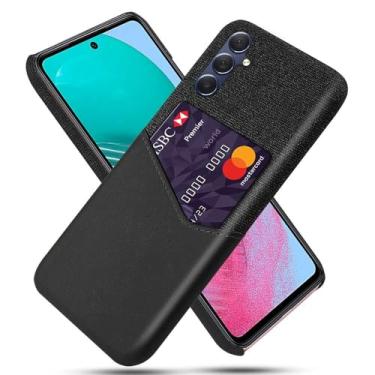 Imagem de Capa para Samsung Galaxy M54 5G,Tela e tampa de couro PU,Anti-deslizante,Resistência à impressão digital,Caso de proteção de 360°com 1 slot de cartão atrás-Black