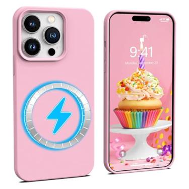 Imagem de BEMMY Capa Capinha Para iPhone, Capa de Silicone Líquida Magnética para iPhone Compatível com Mag-safe (Rosa-15)