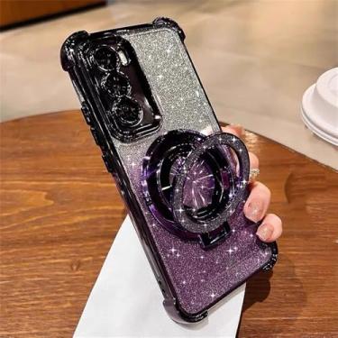 Imagem de Capa Glitter Stand para Samsung Galaxy S24 S23 S25 Ultra A55 A35 A25 A15 A05S A71 A54 A53 A52 Capa, Roxo, para Samsung S22