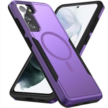 Imagem de Teayoha Capa para Samsung Galaxy S21 FE 5G, [Compatível com Magsafe] [Teste de queda de grau militar] Capa protetora magnética resistente à prova de choque - 16.3 cm (Roxo)