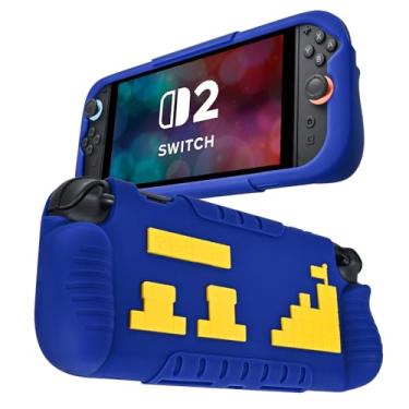 Imagem de DLseego Capa protetora macia para Nintendo Switch 2 (2025), capa de TPU para Joy Con, protetores de controle à prova de choque e resistente a arranhões, padrões de jogos - azul