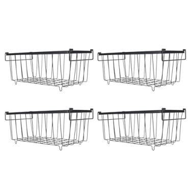 Imagem de Zerodis 4PCS Metal Freezer Storage Storage de Cozinha e Organização Acessórios Diretor Refrigerador Organizador de Armazenamento de Alimentos Bin Empilhável Bin Com Grade de Arame Adequada para