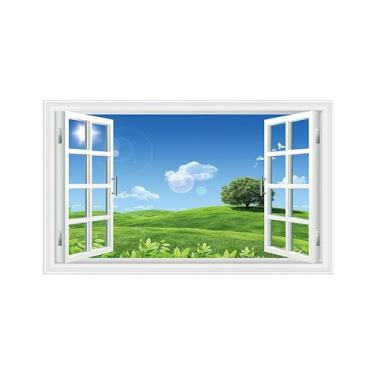 Imagem de Paisagem Impressões em Tela-Árvore pastagem-Janela Falsa Quadro de Parede-Natureza Pintura para Decoração Banheiro 30x50cm Sem Moldura