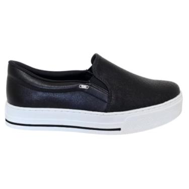 Imagem de Tênis Feminino Via Marte Anabela Slip On Elástico Plataforma (Preto, BR, Adulto, Numérico, 38)