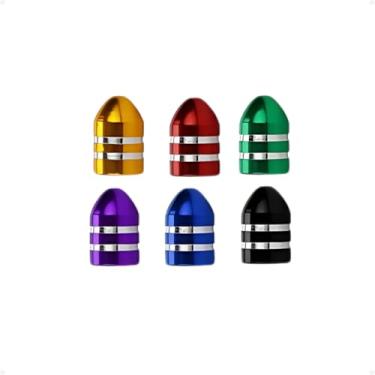 Imagem de Kit 4 tampas de haste de válvula para carro motocicleta bicicleta, caminhão - tampas de válvula de ar de pneu de alumínio, encaixe universal anti-poeira, acessórios de aro de roda, tampas (Blue)