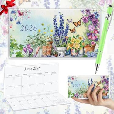 Imagem de Gueevin Calendário de bolso 2025 para bolsa com caneta planejador de bolso pequeno prático semanal mensal diário caderno de escrita para presente de Natal Ano Novo mãe irmã amigas mulheres (jardim)