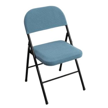 Imagem de 1/2/4/6 peças Capas para cadeira Encosto Capa elástica para cadeira de escritório Capa protetora para assento de computador (1 conjunto/capa azul claro)