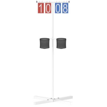 Imagem de Queension Placar flip manual com suporte, placar Cornhole com suporte de bebida para acessórios Cornhole, marcador de pontuação de basquete, placa de pontuação para pickleball/tênis/badminton/esportes