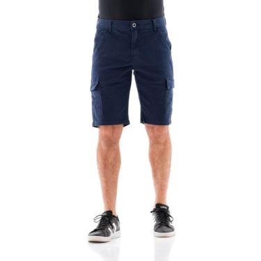 Imagem de Bermuda Collor Masculina Arauto Cargo - Arauto Jeans, Azul marinho, 40