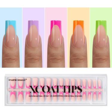 Imagem de Press on Nails bartboxnails XCOATTIPS French Brighter Pastel - btartbo
