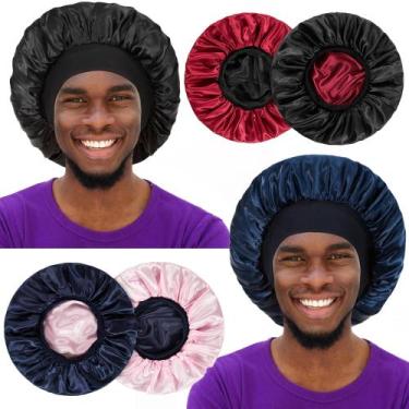 Imagem de Bonnet Vidsel de seda acetinada reversível para homens e mulheres x2