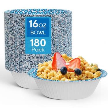 Imagem de Taças de papel MUCHII 180 unidades, 473 ml, descartáveis, à prova de i