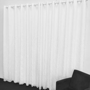 Imagem de Cortina Para Quarto Voil/Voal Bordada Para Janela Com Forro Microfibra